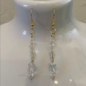 Elegant Gold and Crystal Drop Earrings